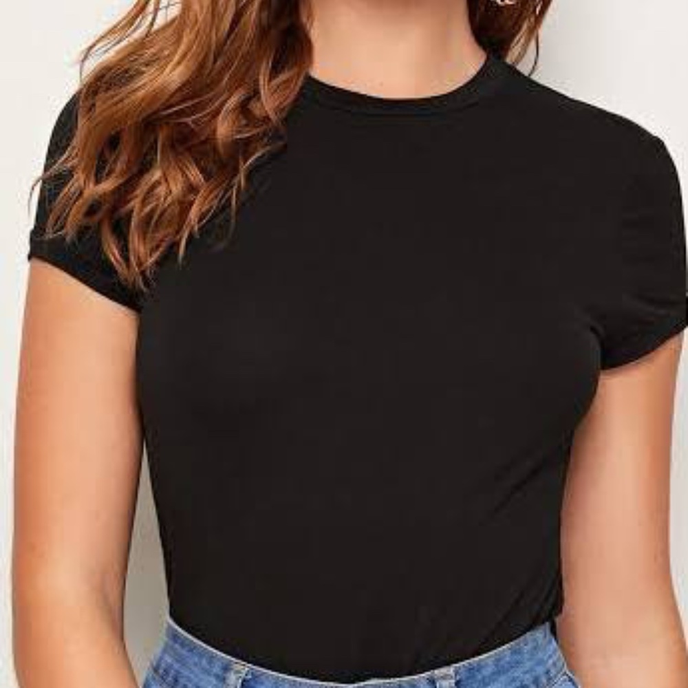 H&M Black Crew Neck New Short Sleeve Tee Size xs